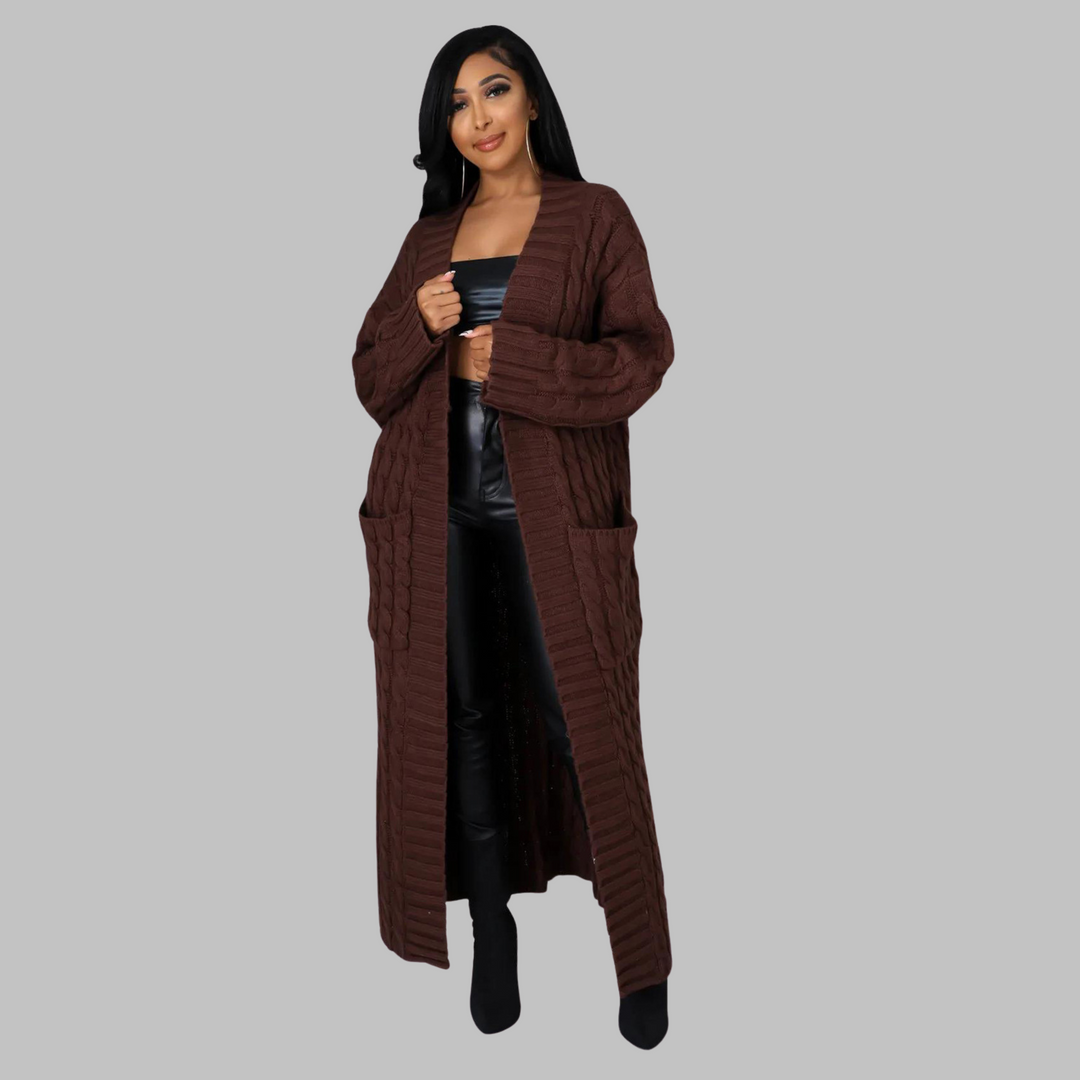India | Casual Long-Sleeve Long Cardigan