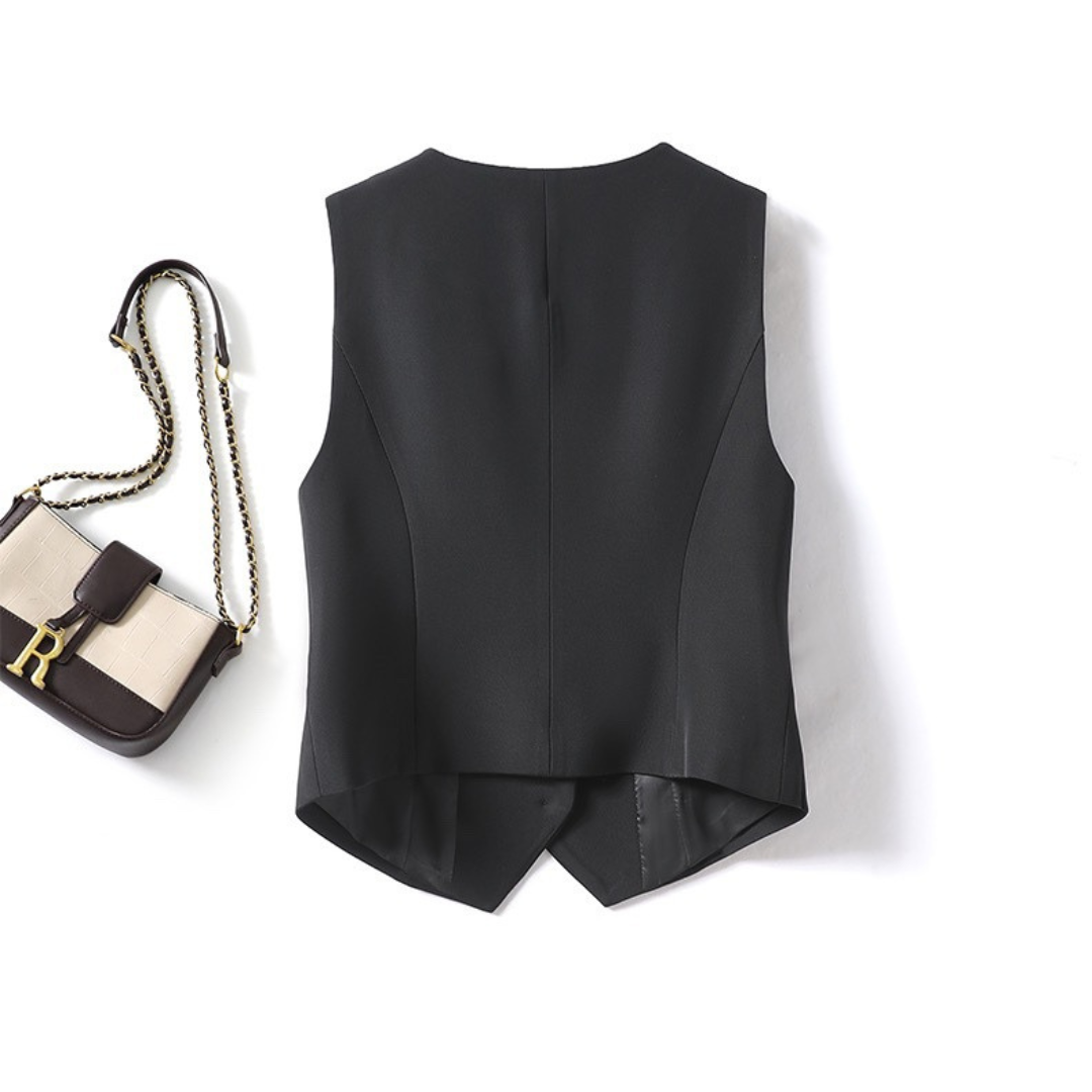 Francesca | Classy Sleeveless Button-Front Suit Vest