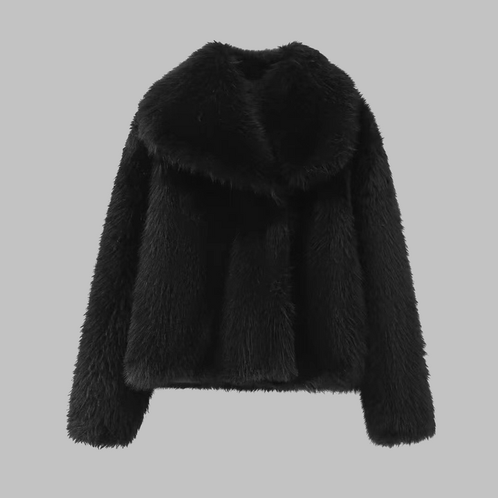 Willow | Classy Long Sleeve Collared Fuzzy Coat