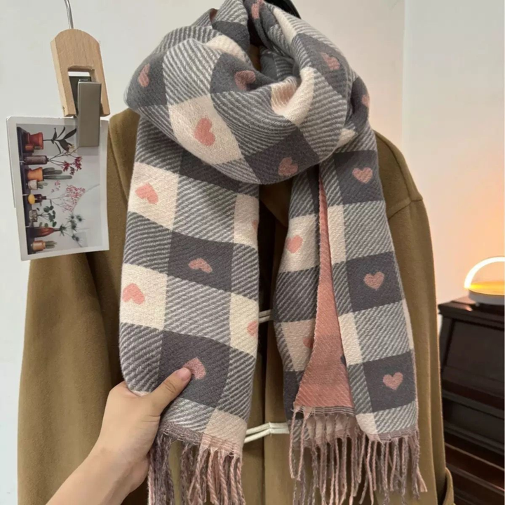 Gemma | Comfy Warm Plaid Double Side Tassel Scarf