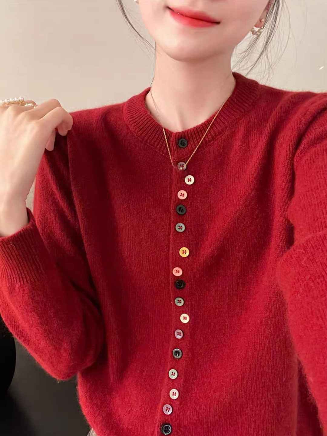 Sally | Elegant Buttoned Knit Cardigan