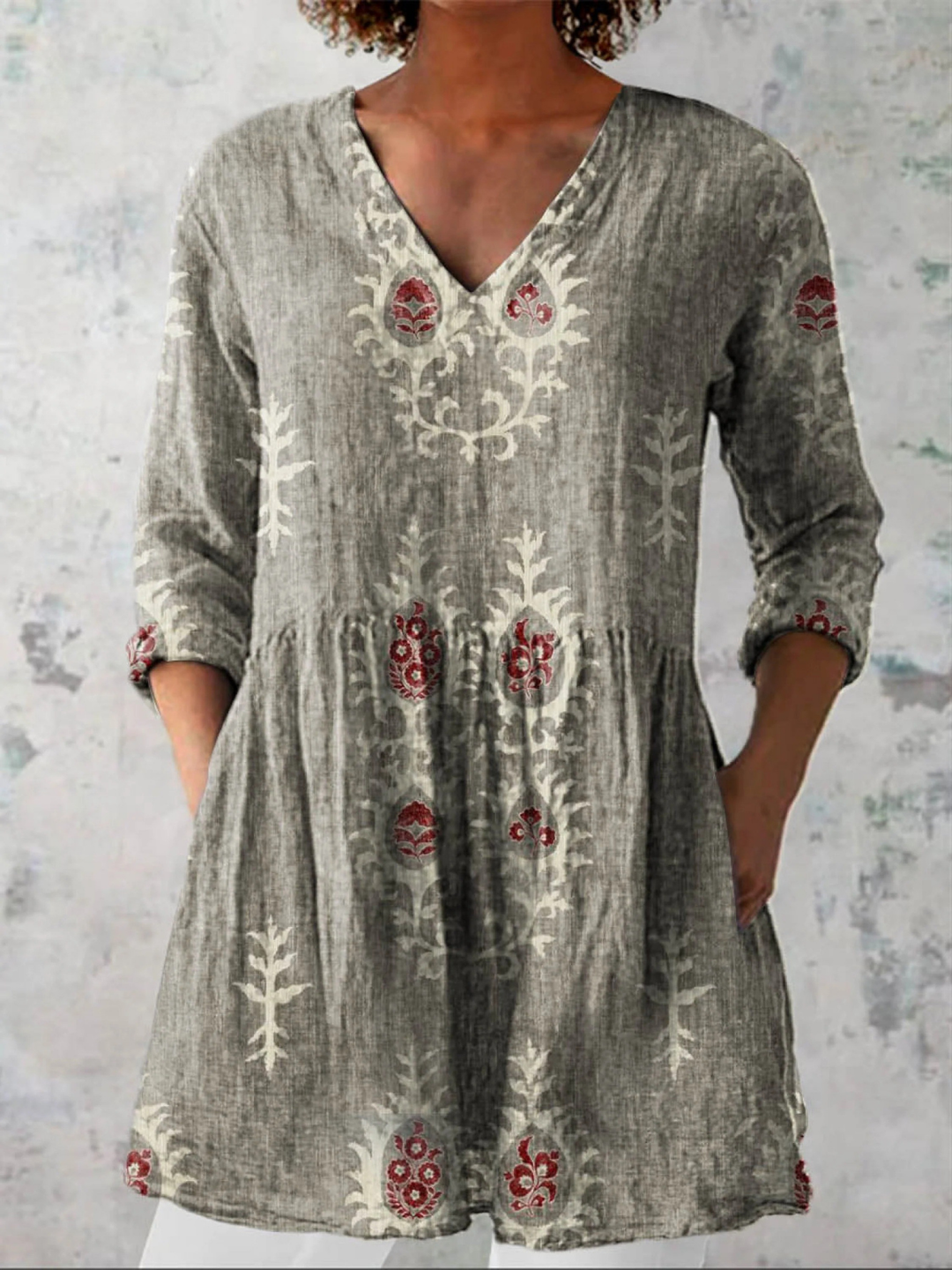 Frederick | Long blouse with V-neck