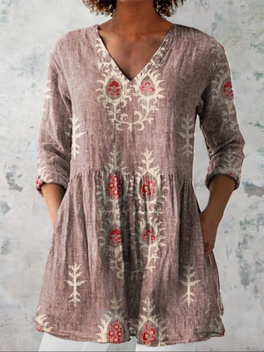 Frederick | Long blouse with V-neck
