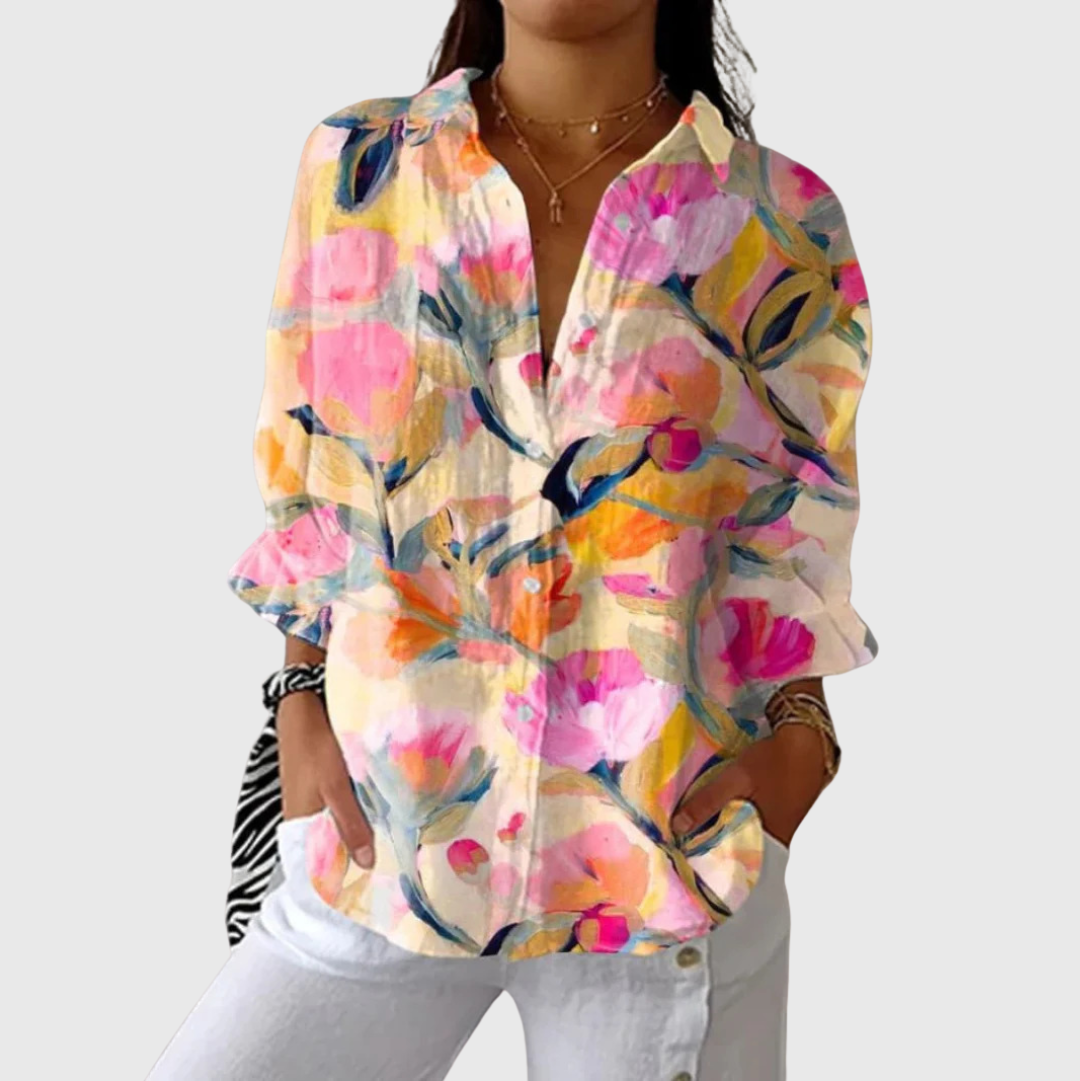 Lichte en kleurrijke bedrukte blouse