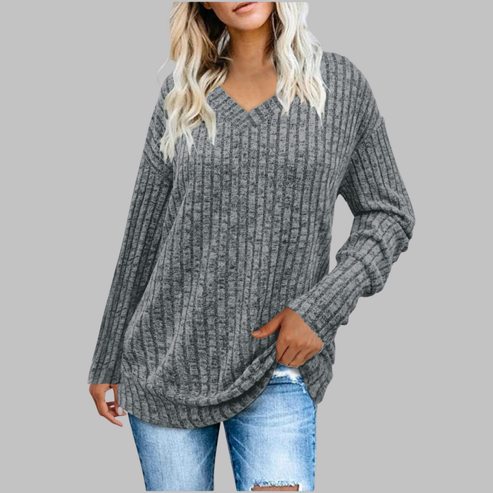 Jasmine | Comfy V-Neck Long Sleeve Top