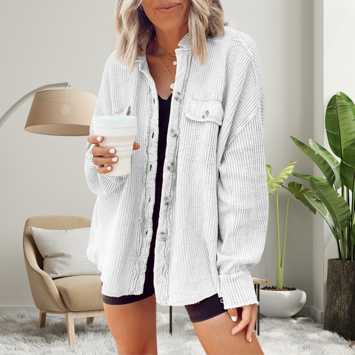 Annabelle | Cosy Loose Fit Batwing Sleeve Button Down Jacket