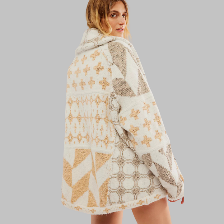 Monique | Vintage Button Down Collar Long Sleeve Oversized Cardigan
