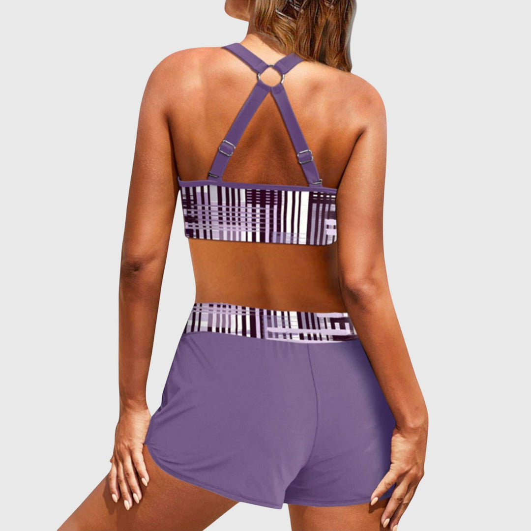 Emily | Striped high-waist bikini