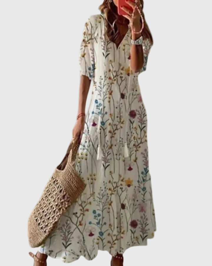 Amalia | Vintage Boho Maxi Zomerjurk