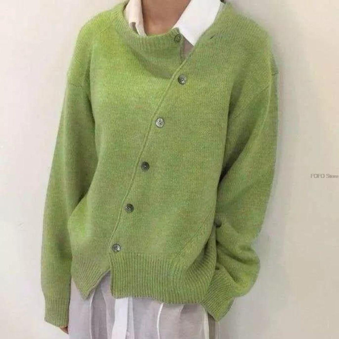 Joanna | Asymmetric Button Cardigan