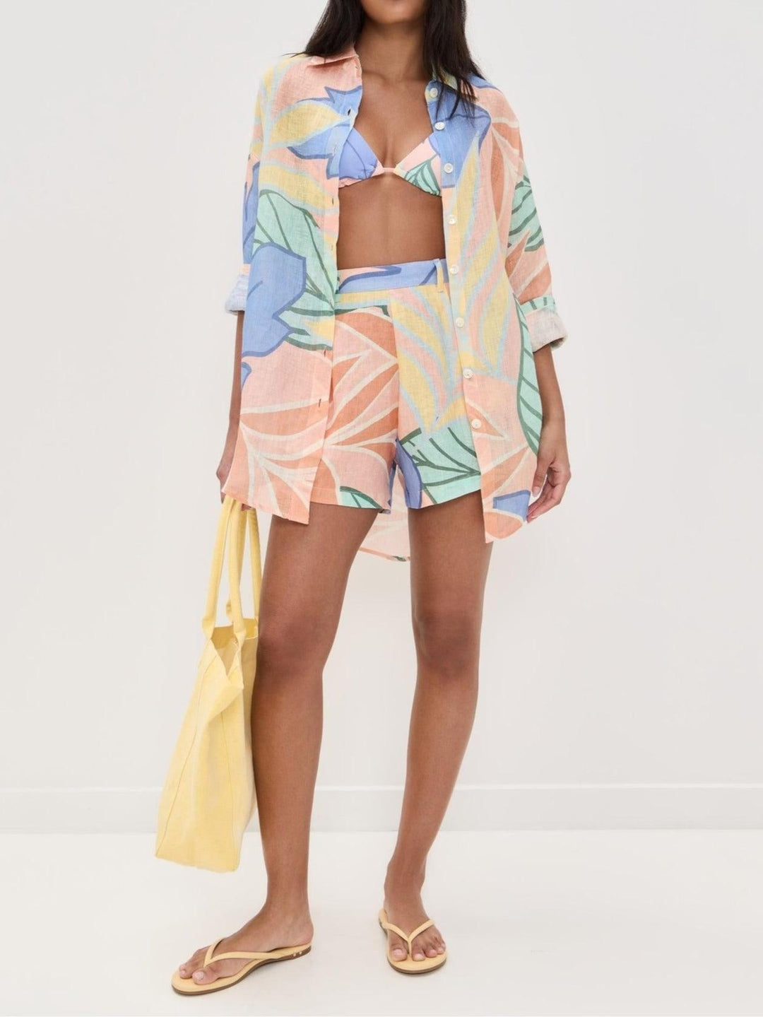 Karin | Short set with print Foglie tropical