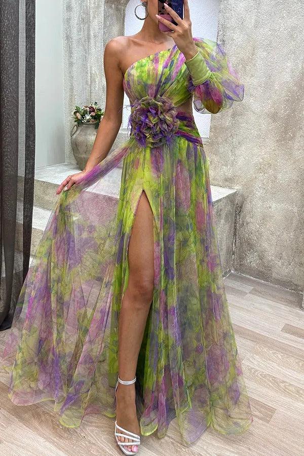 Abigail | Maxi dress pleated with floral pattern summer escape