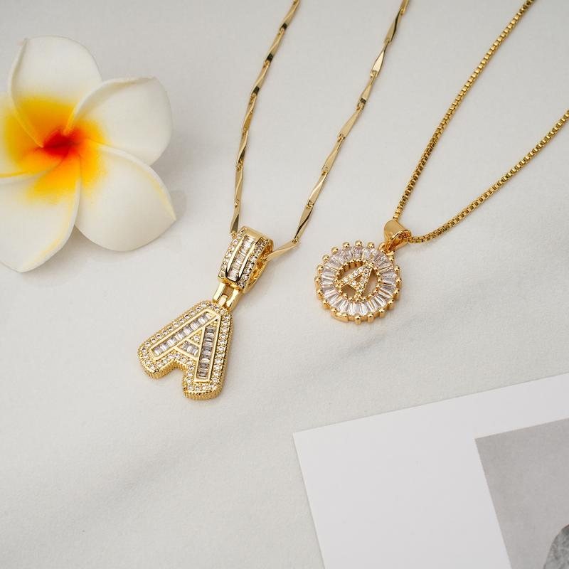Danielle | Elegant 2-Pack Initial Letter Pendant Necklaces