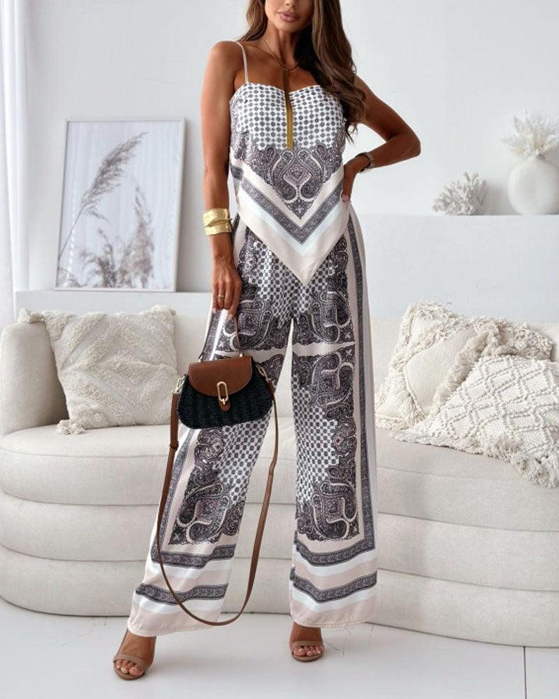 Lilly | Elegant two-piece set with top with laces and pants ready for vacation