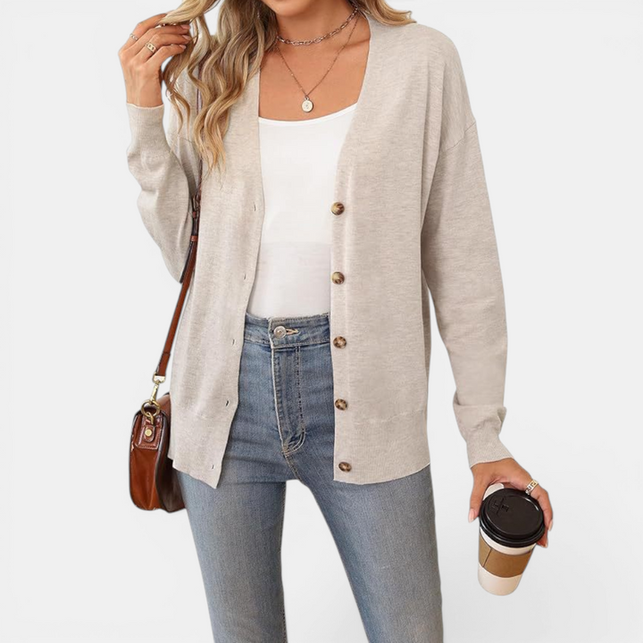 Sabrina | Lightweight Wool Blend Button Cardigan