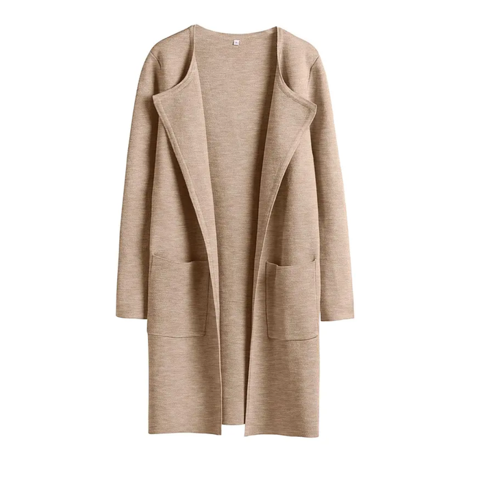 Zara | Cosy Lapel Open-Front Knit Cardigan
