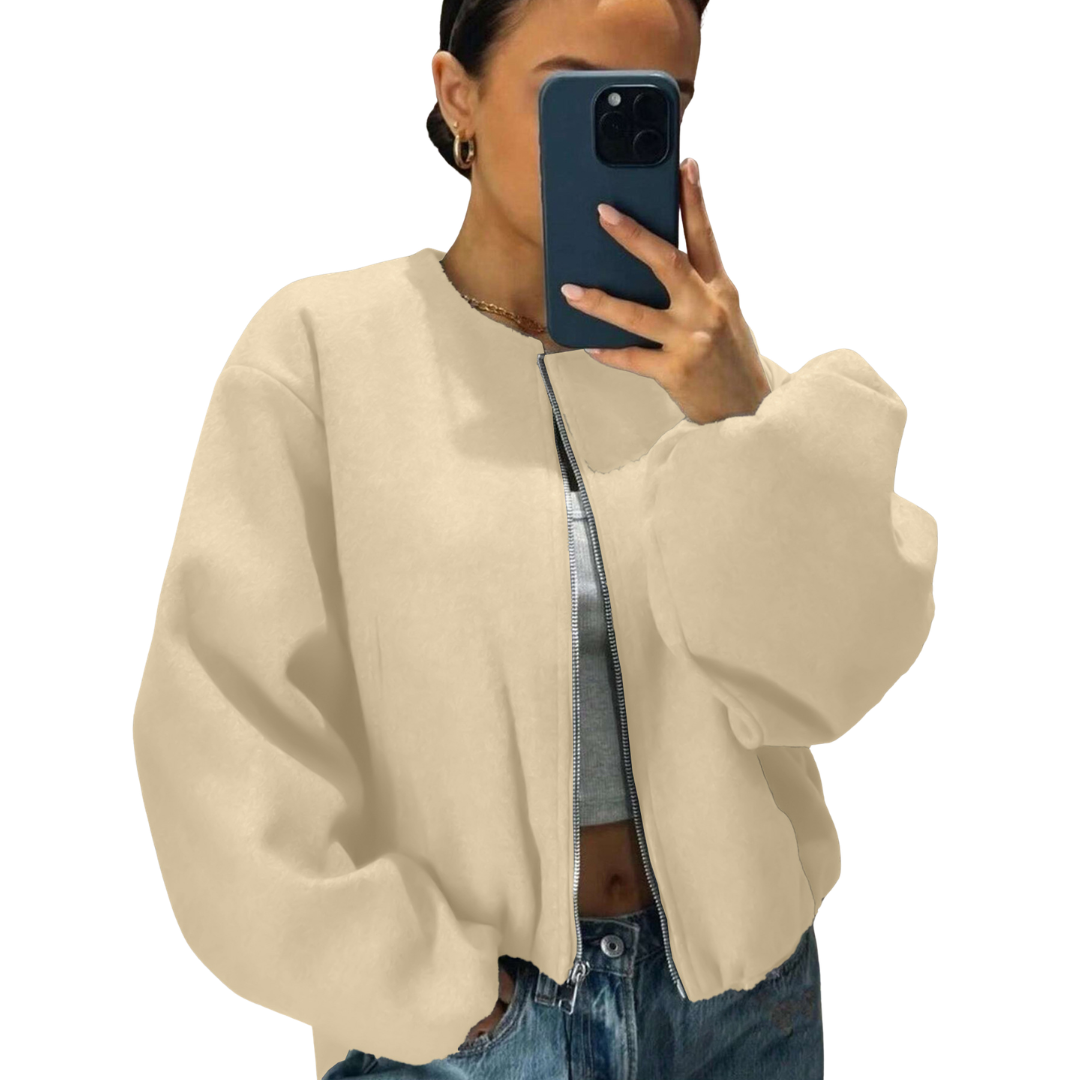 Rosie | Soft Cropped Bomber Jacket