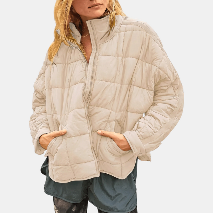Women's Lightweight Quilted Puffer Zip Up Short Padded Jacket
