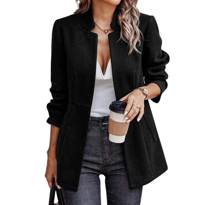 Lauren | Polished Open Front Wool Blazer