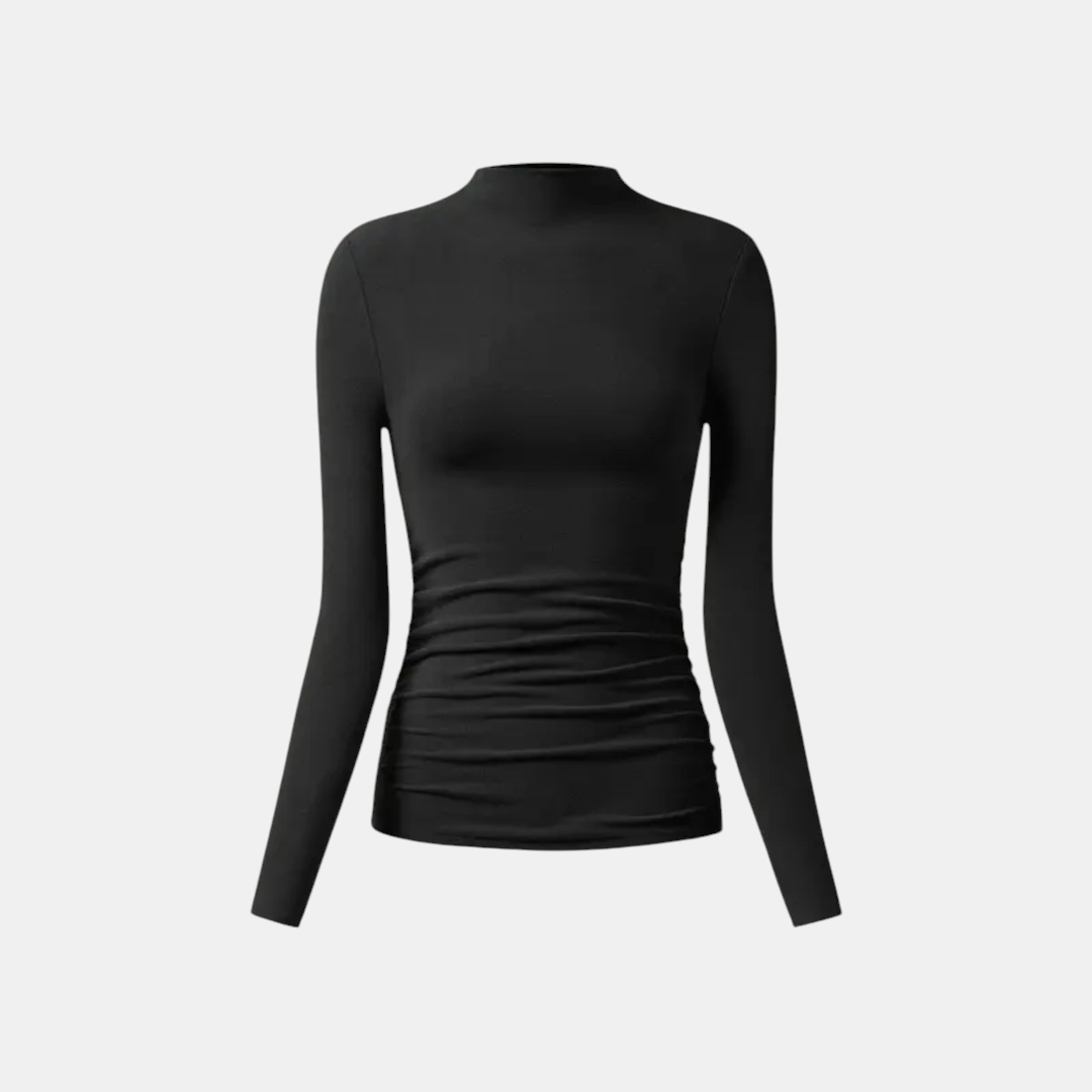 Olivia | Thermal Ruched Mockneck Top