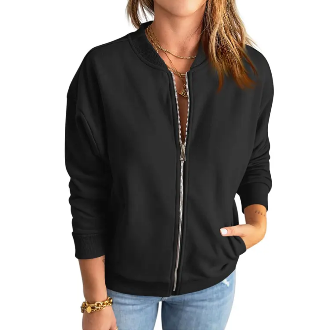 Evie | Dark Gothic Zip-Up Sweatshirt Jacket
