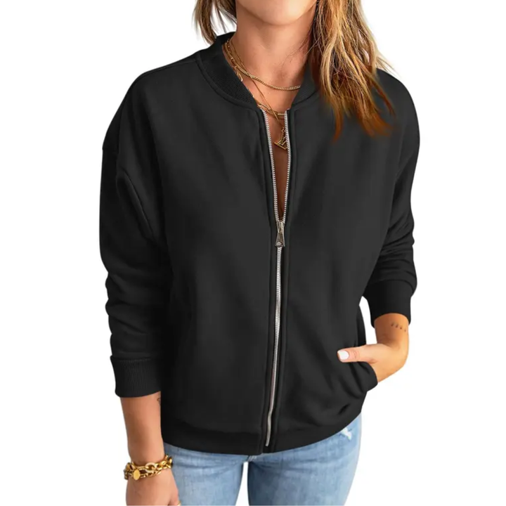 Evie | Dark Gothic Zip-Up Sweatshirt Jacket