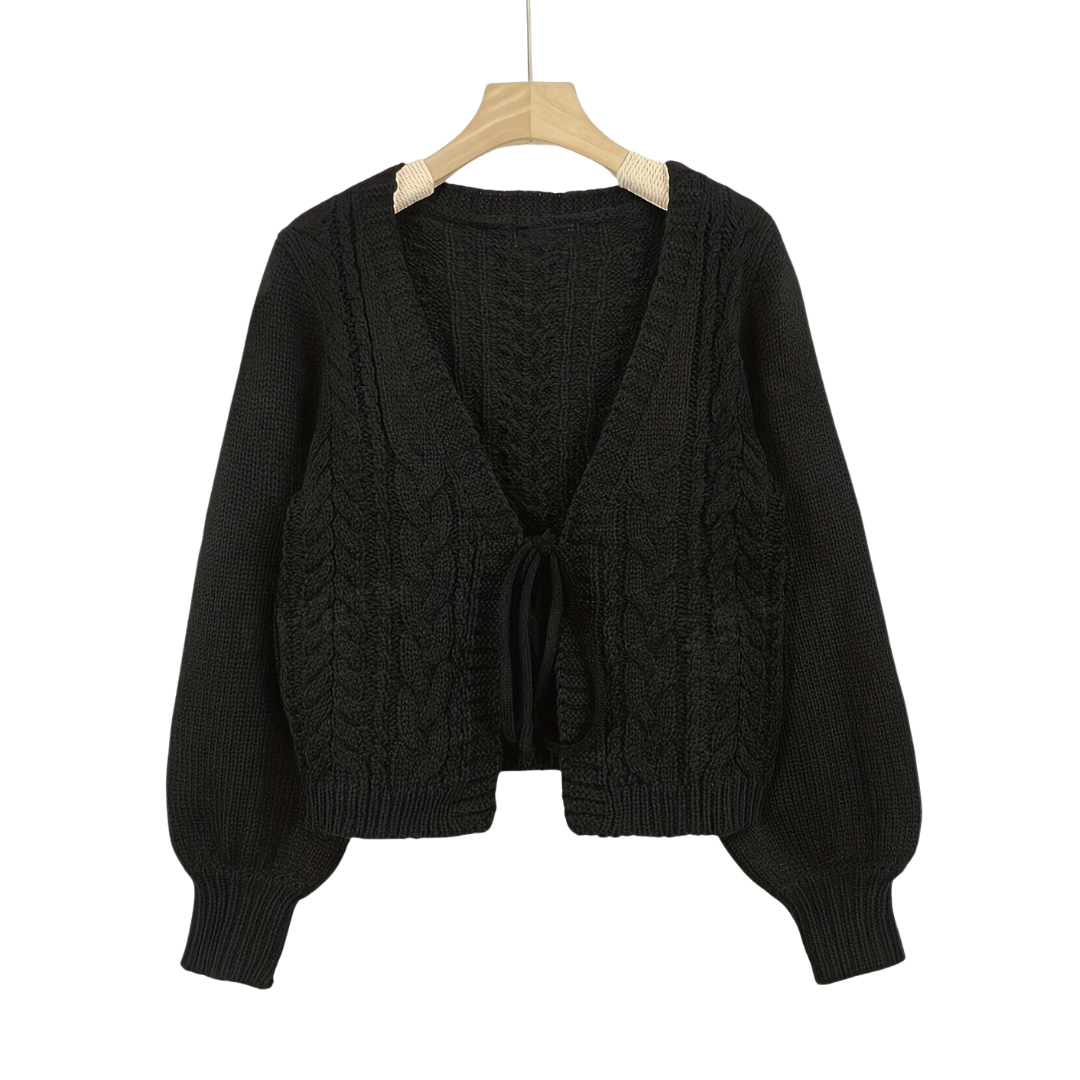 Xanthe | Cosy Cable Knit Tie-Front Cardigan