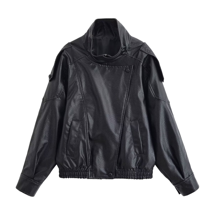 Riley | Asymmetrical Zip-Up PU Leather Biker Jacket