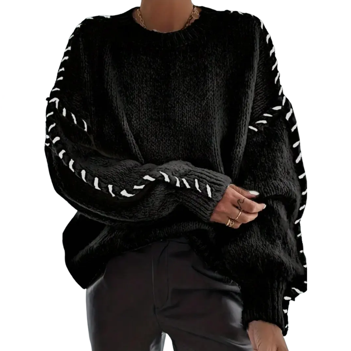 Georgia | Relaxed Contrast Binding Drop Shoulder Sweater