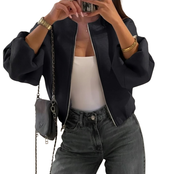 Whitney | Sporty Zip-Up Pilot Jacket Coat