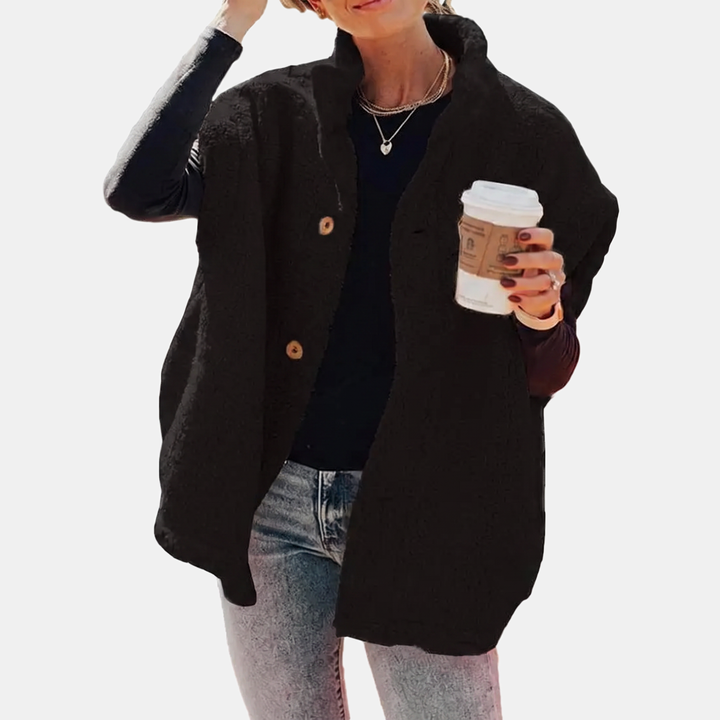 Women's Sleeveless Sherpa Fleece Button Down Vest Jacket with Pockets