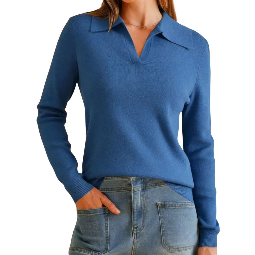 Eliza | Classic Knit Polo Sweater