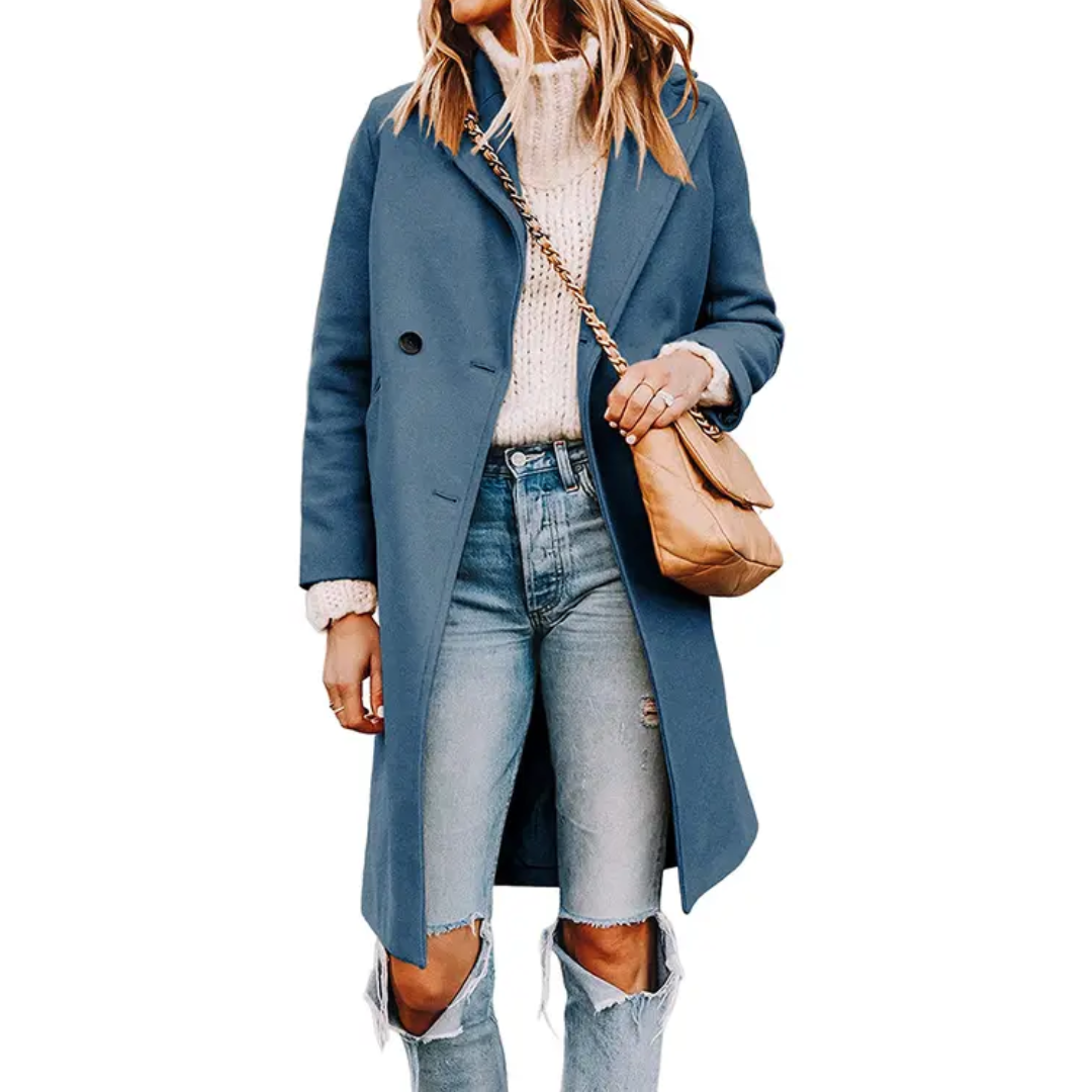 Sienna | Classic Double-Breasted Wool-Blend Peacoat