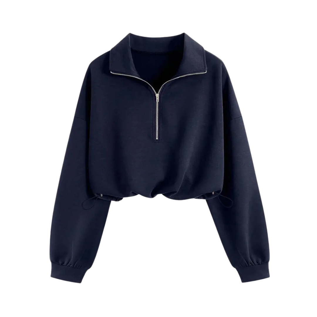Willow | Sporty Half-Zip Cropped Sweatshirt