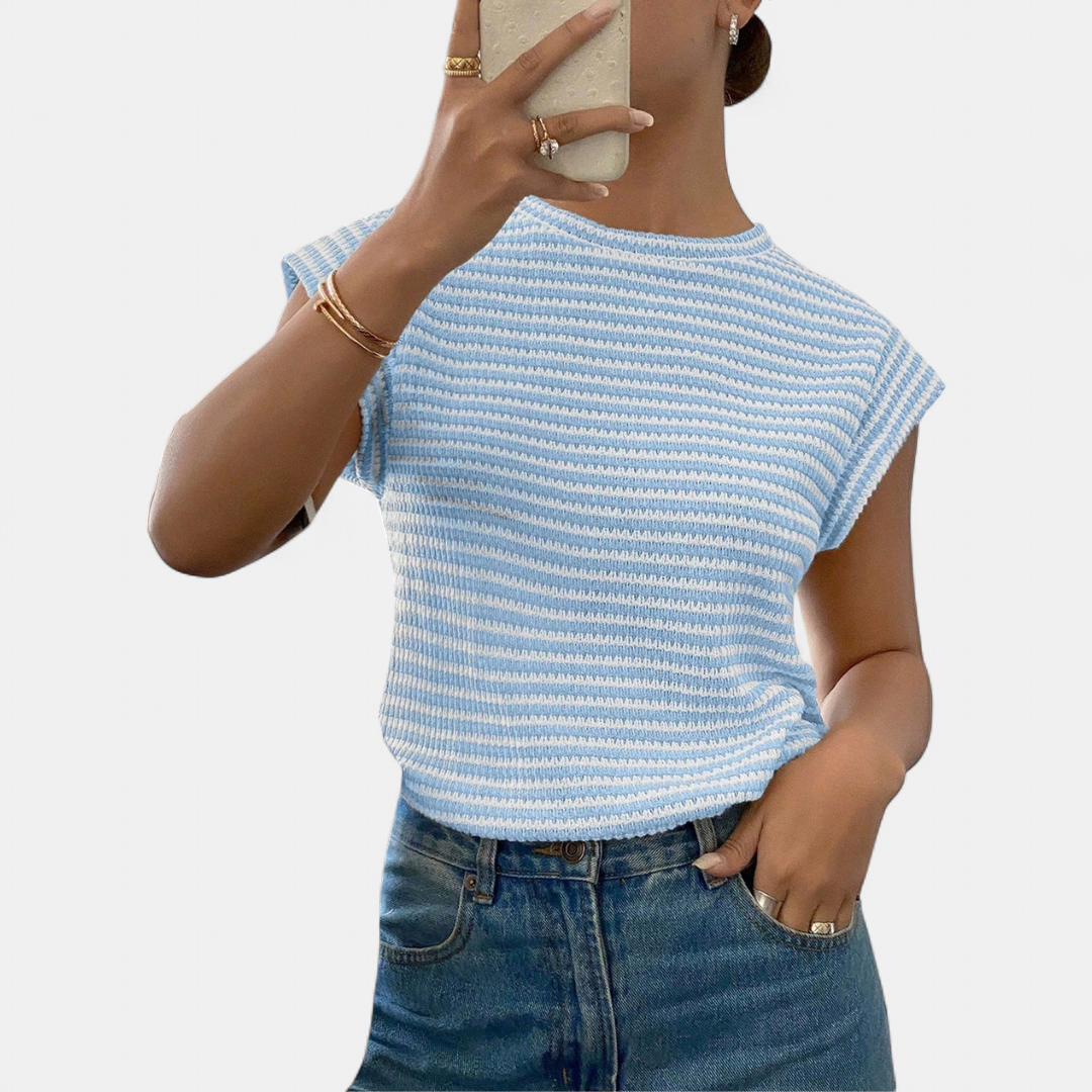 Kara | Breezy Cutout Sleeveless Tee