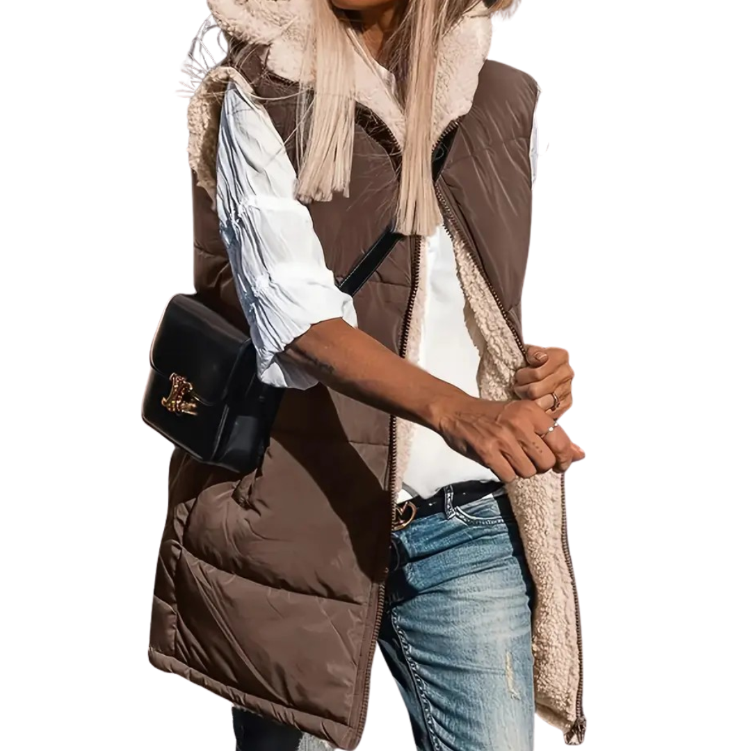 Sophie | Reversible Hooded Puffer Vest
