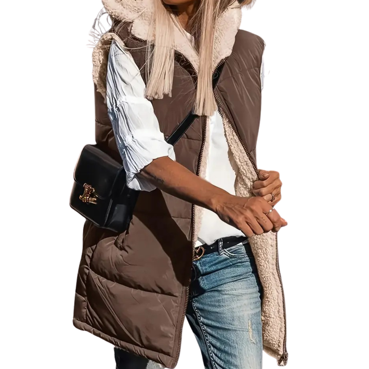 Sophie | Reversible Hooded Puffer Vest