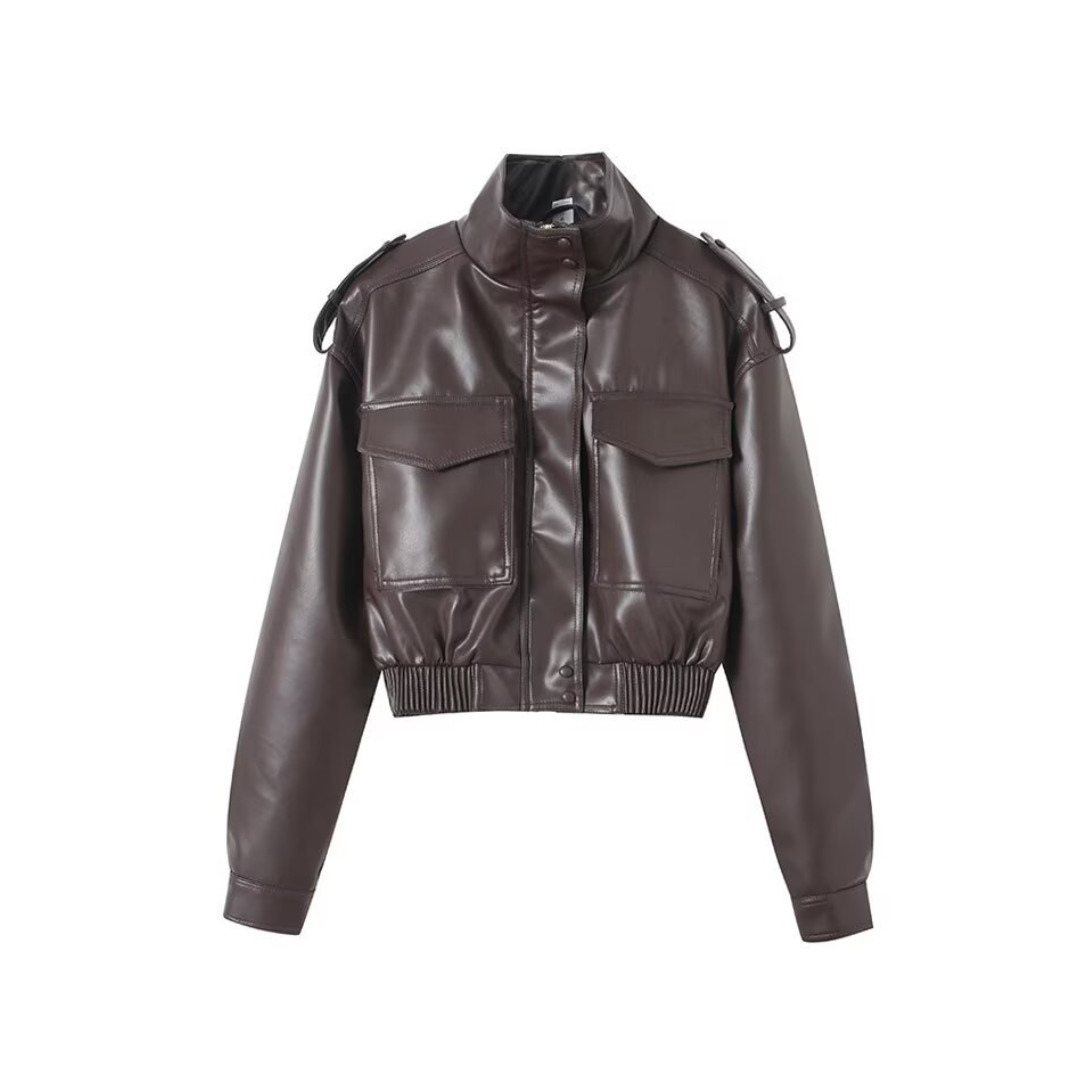 Francesca | Edgy Faux Leather Moto Jacket