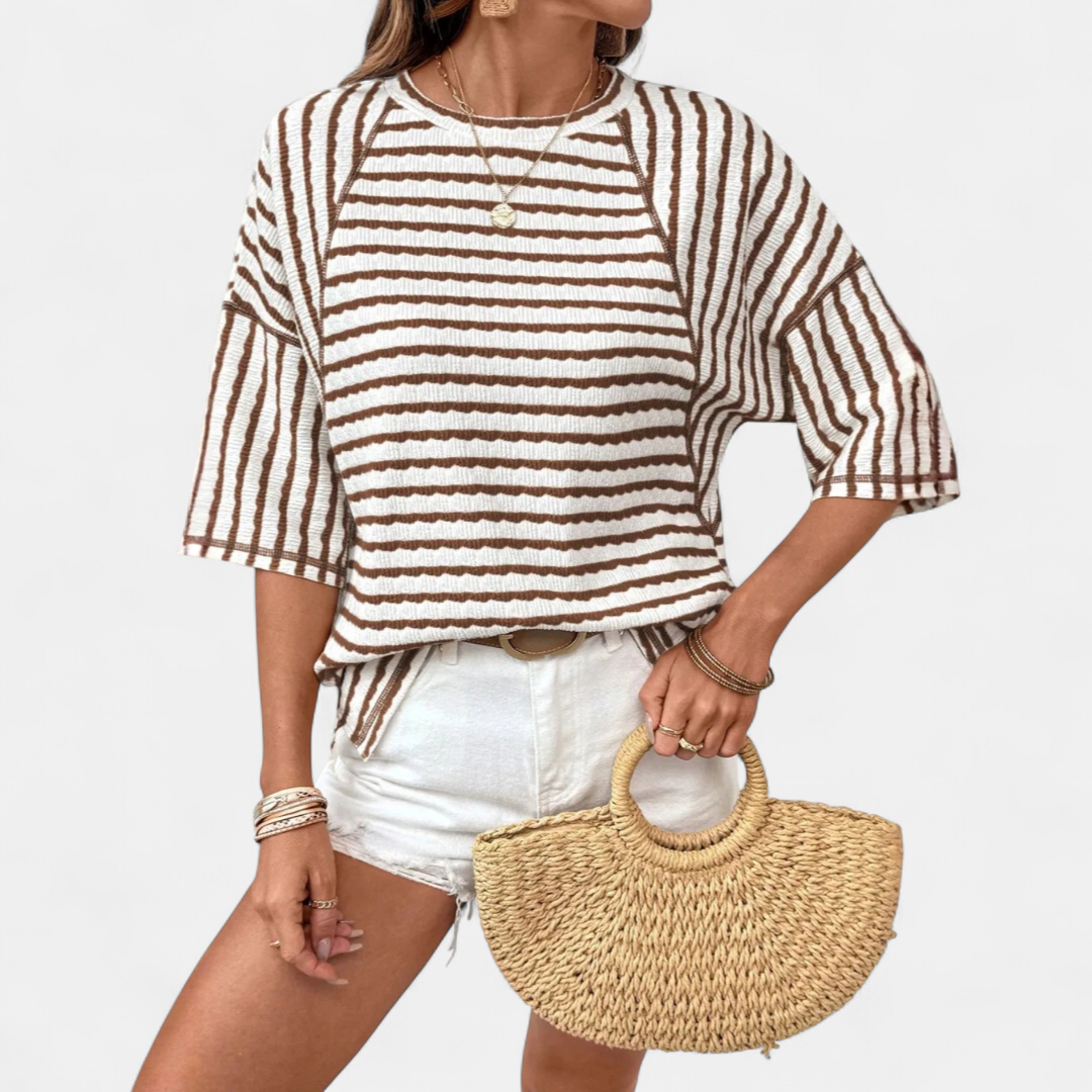 Brooke | Relaxed Striped Crewneck Tee