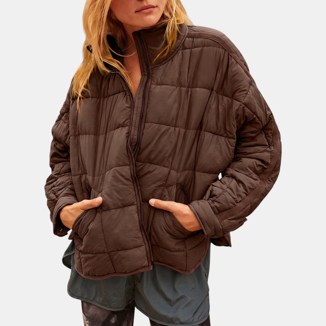 Women's Lightweight Quilted Puffer Zip Up Short Padded Jacket