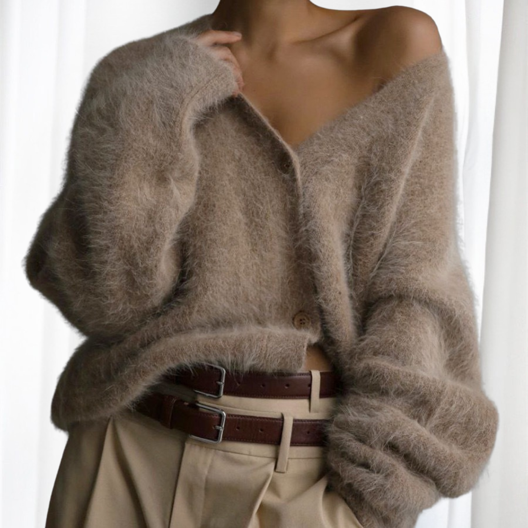 Elsie | Comfy Button Front Drop Shoulder Cardigan