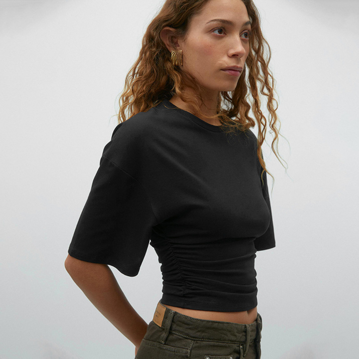 Sabrina | Comfy Short Sleeve Waist Fitted Top