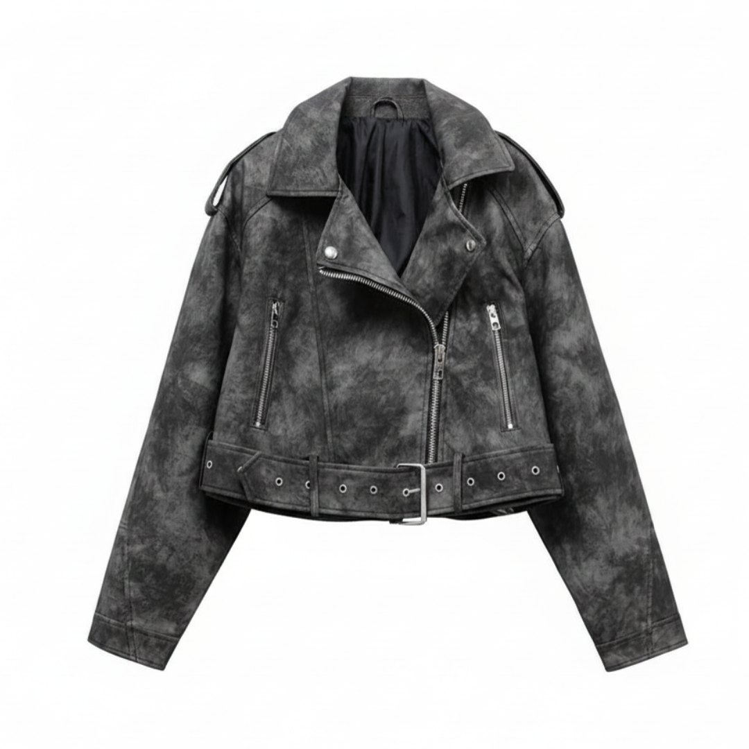 Nicole | Vintage Moto Loose Leather Jacket