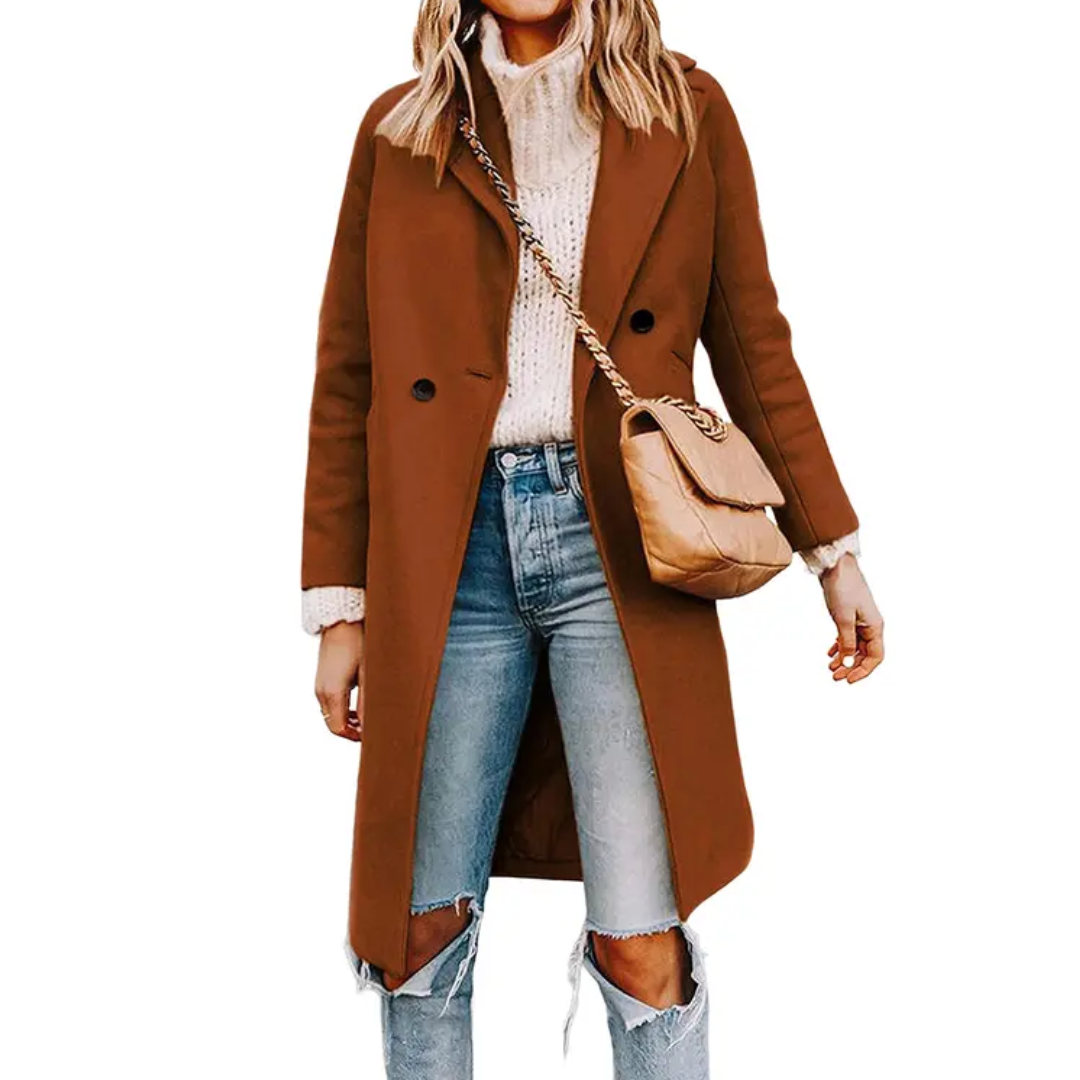 Sienna | Classic Double-Breasted Wool-Blend Peacoat