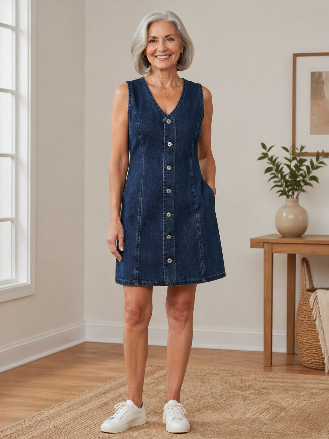 Elsie - Casual Denim Overall Dress