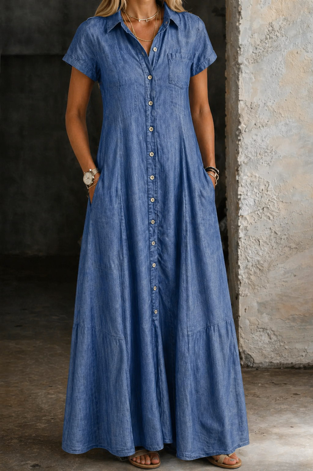 Daisy - Long Denim Dress