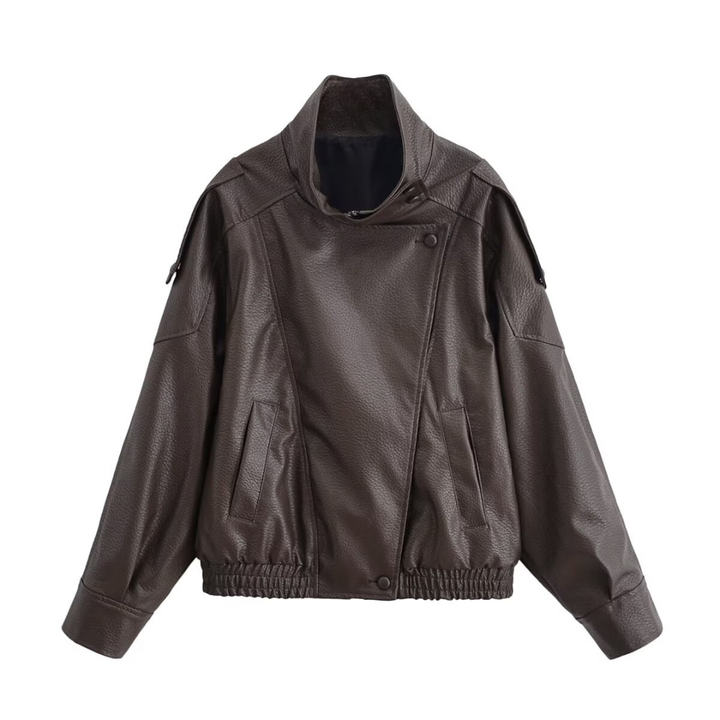 Riley | Asymmetrical Zip-Up PU Leather Biker Jacket