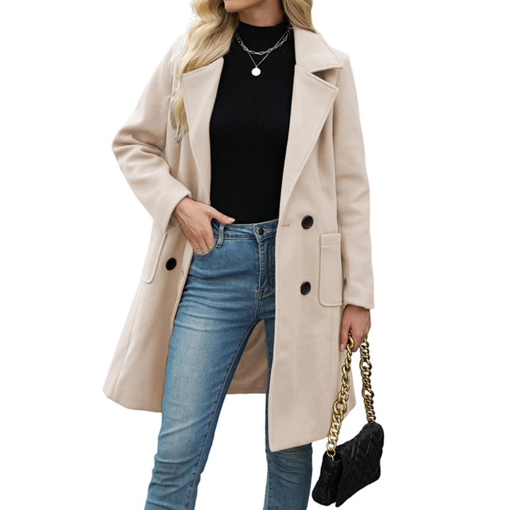 Riley | Double-Breasted Wool Blend Mid-Long Coat