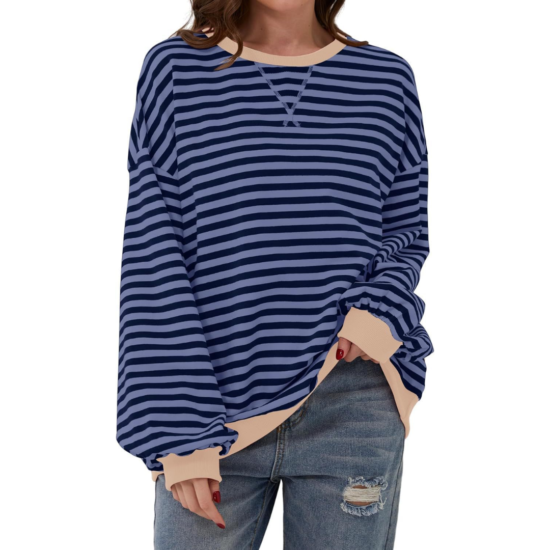 Zara | Relaxed Striped Lantern Sleeve Hoodie