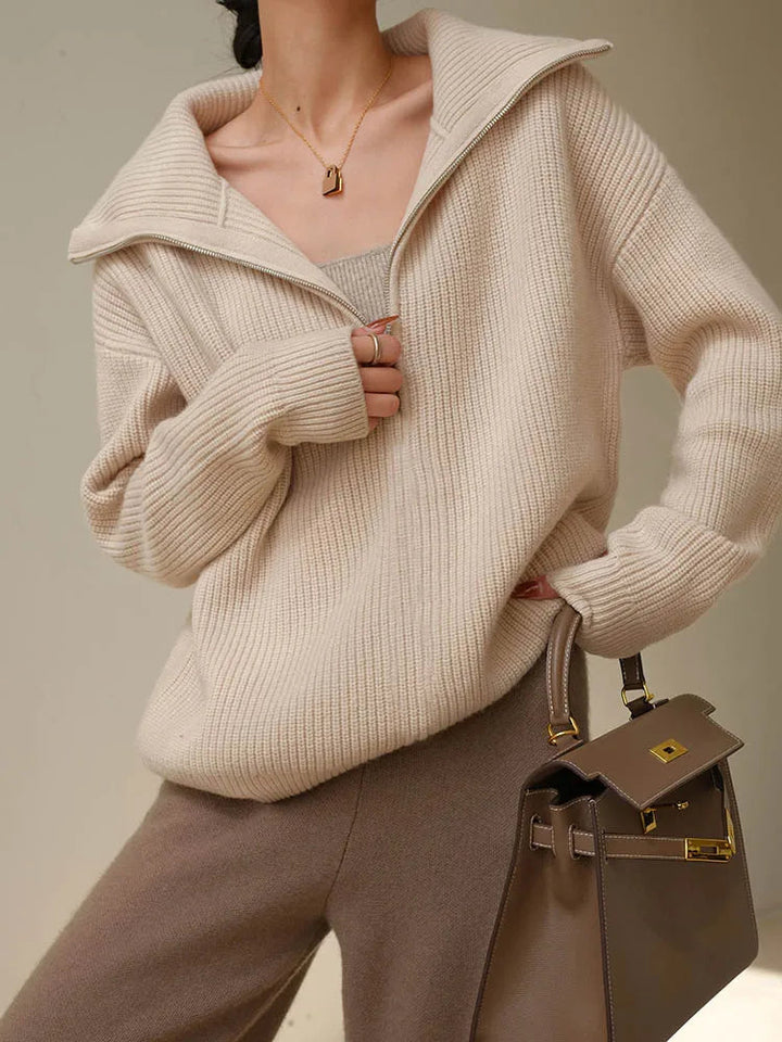 Hannah | Comfy Half-Zip Sweater